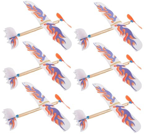 ERINGOGO 6pcs Diy Aeroplane Model Kit Boys and Girls Airplane Toy Rubber Band Airplane Models for Boys and Girls