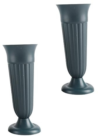 TOYANDONA Vaso a Cono Funerario e Paletto Portafiori Per Tomba, Set Da 2 Pezzi in Plastica Resistente, Per Composizioni Floreali Da Esterno Su Lapidi, Aree Verdi e Prati
