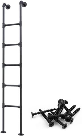 Wall-Mounted Metal Loft Ladder for RV Bunk Beds 100-300cm Adjustable Indoor/Outdoor Climbing Access for Attics Dorms Libraries Basements (53in)