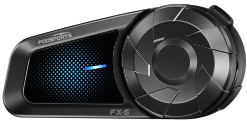 Fodsports FX-S Intercom Moto Bluetooth 5.4, Système de Communication, 2 Voies Interphone Moto avec Étanche IP67, Appairage Universel, Mains Libres, Connexion à 2 Smartphones