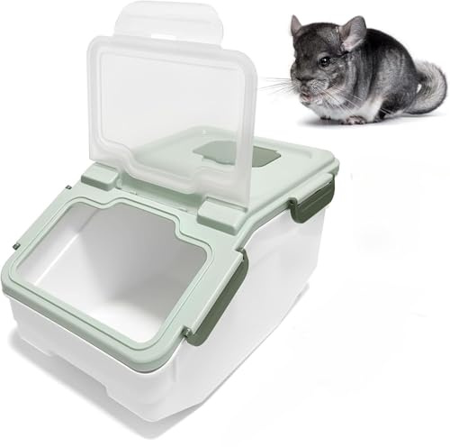 Large Chinchilla Sand Bath Container Kit Plastic Chinchillas Dust Bath House, Hamster Shower Room for Hedgehog Guinea Pig Squirrel and Other Small Animals(Green)