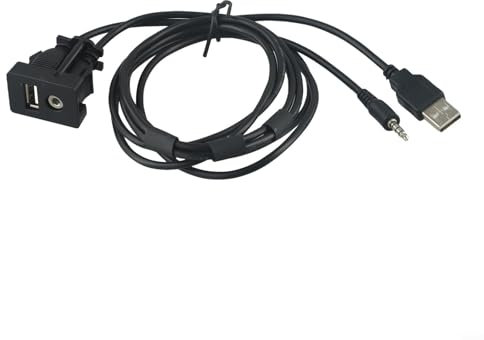 DAZZLEEX Dash Flush Mount USB and AUX Socket Adapter for 12V Vehicles Control Panel