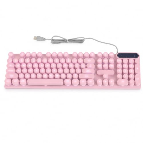 Cyber ​​Pink K500 Punk Tastiera meccanica Carattere arrotondato Chiave traslucidi Chiavi misto RGB Interfaccia Typec Typec Compatibile con desktop per laptop e PC AIO (Rosa)