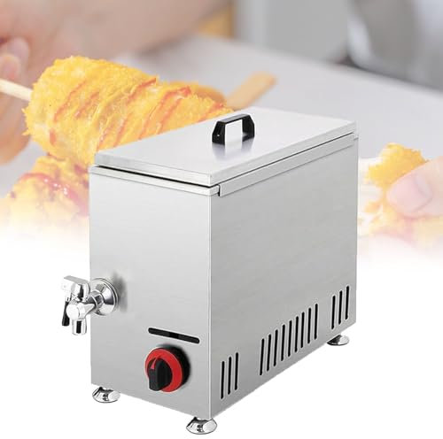 Friggitrice elettrica professionale per hot dog, capacità 21 litri, per formaggio, mozzarella e bastoncini per hot dog, friggitrice a gas, per bar, cibo da strada e carretti del cibo