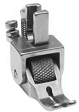 Gadpiparty Adjustable Roller Presser Foot for Flat Seaming Machines Durable Sewing Machine Accessory for Thick Materials Compatible with Domestic Models Versatile Hemming Tool for More