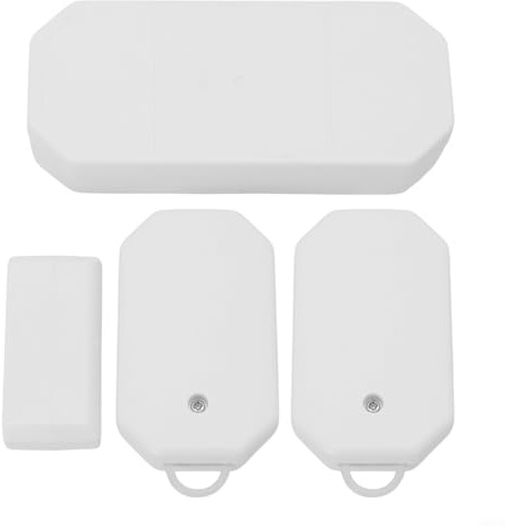 Eawfgtuw Alarma de seguridad inalámbrica para puerta de 140 dB con volumen ajustable, sensor magnético de puerta y luz intermitente, 5 modos de alerta de entrada, dispositivo de alarma antirrobo con 2