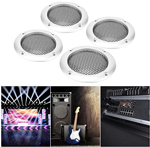 TARSHYRY Parrilla de Altavoz, Rejilla de Altavoz de Audio para Automóvil, 4 Piezas Cubierta de para Parlantes de Automóvil y Parlantes Decorativos (Silver)