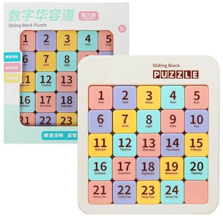 Dqsgiqe Puzzle Deslizante, Juego magnético para conmemorar los números, Juego Educativo de Educativo, Juego de Viaje para casa, Camping, Escuela, cumpleaños y niñas