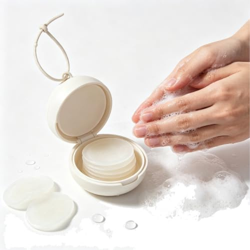 Disposable Travel Soap Sheets, Ultra-Portable Dissolvable Cleaning Paper, Gentle Skin-Friendly Hygiene Tissues, Multifunctional Hand Body Facial Wash Solution For All，White：one size