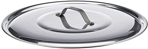 Pentole Agnelli - Couvercle en Aluminium, avec Monture rivetée en Acier Inoxydable, Argent 34 cm Argent