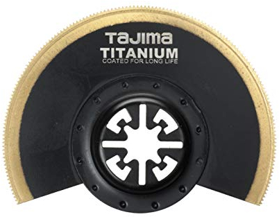 Tajima Sägezubehör (Sägeblatt für Multitool Lange Lebensdauer feine Zahnung für Holz, Kunststoff, Metall 88 mm halbrund), MHS88