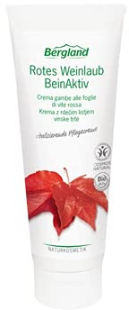 Bergland Rotes Weinlaub Bein Aktiv Creme - 100 ml - Vegan - Ideal zur Massage und Pflege müder Beine und Venen - Unparfümiert - Creme - Körperpflegecreme - Erwachsene (Unisex) - Erwachsene, Aktiv