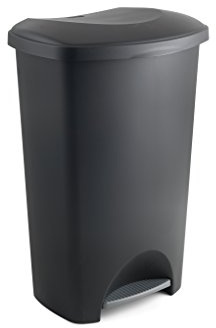 Cubo de basura con tapa y pedal, 50L, negro