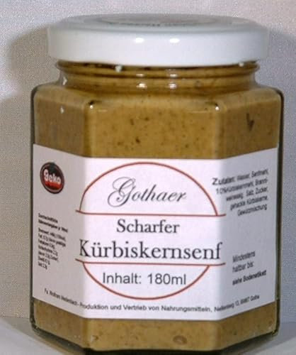 Original Gothaer Kürbiskern-Senf im Sechseckglas a´180ml