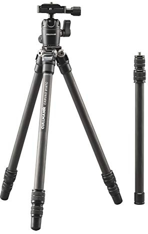 CULLMANN - 56815 - CARVAO 816TC - Reisestativ aus Carbon - Max. Auszugshöhe 137cm - Packmaß 38 cm - Gewicht 500g - Schwarz