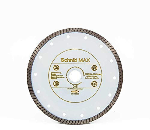 Disque à tronçonner diamant SCHNITTMAX | Pour tous les carreaux durs et les briques fines Ø 180 mm x 22,2 mm