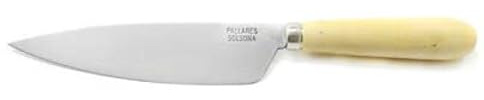 PALLARES SOLSONA Cuchillo Cocinero Hoja Ancha 16 cm con mango redondo de madera de Boj - ACERO CARBONO