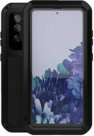 LOVE MEI Schutzhülle für Samsung Galaxy S20 FE 5G, Aluminium + Hartglas, wasserdicht, stoßfest, militärisch, robust, für Samsung Galaxy S20 FE 5G (schwarz)