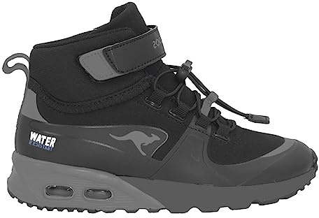 KangaROOS kx-hydro unisex – barn Sneaker, Jet svart stål grå, 32 EU