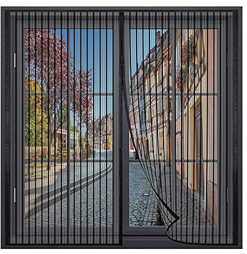 Magnet Fliegengitter Fenster Innen,180x240cm Fliegengitter Schiebetür Insektenschutz faltbar,Einfache Montage Ohne Bohren,Für Fenster Türen