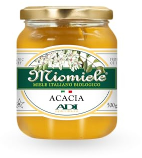 ADI BIO - Miele di Acacia Italiano Biologico 500g, Puro e Delicato, Sapore Morbido e Vanigliato - Ideale per Tisane e Infusi - Made in Italy