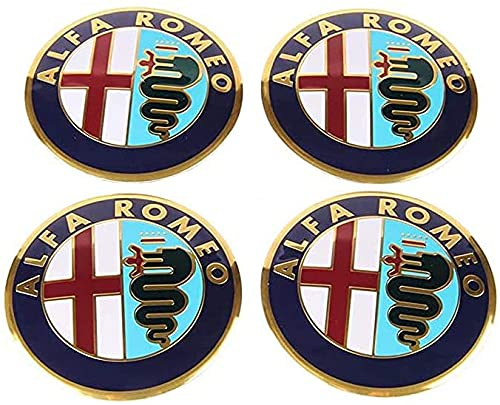 4 Stück Radnabenkappen für Alfa Romeo Mito 147 156 155 159 166 Giulietta Spinne GT Stelvio Giulia 56.5mm, Nabendeckel Nabenkappen Felgendeckel Felgenkappen Radnabenabdeckung Radnabendeckel
