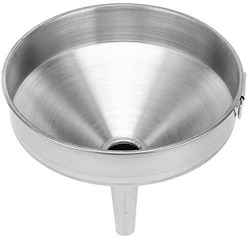 Embudo de aceite de acero inoxidable, embudo de cerveza de cocina Embudo de metal engrosado para transferir aceites esenciales, especias, líquido líquido(L)