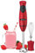 BELLA Frullatore a Immersione, Mixer Portatile Compatto con Accessorio Frusta per Succhi, Frullati, Cibo per Bambini e Smoothie, Senza BPA, Acciaio Inossidabile, Rosso, Frullatore a Immersione