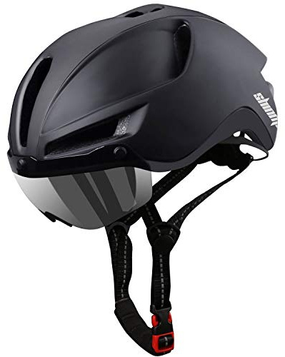 Shinmax Adult Bike Helmet with Removable Magnetic Goggles & USB Rechargeable LED Light, Road Mountain Bike Helmet, Adjustable Size, Ultralight, Cycling Helmet for Men Women