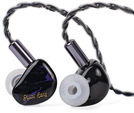LINSOUL In-ear-monitorer Kiwi Ears Cadenza, 10 mm dynamiskt IEM-element av beryllium, 3D-tryckt, med avtagbar och utbytbar plugg, 0,78, 2 stift, 3,5 mm IEM-kabel, för musiker (lila) | 3D-tryck med utbytbar kontakt, avtagbar, 0,78 mm, 2-polig, 3,5 mm, IEM-kabel, för ljudfilmusiker (Purpur)