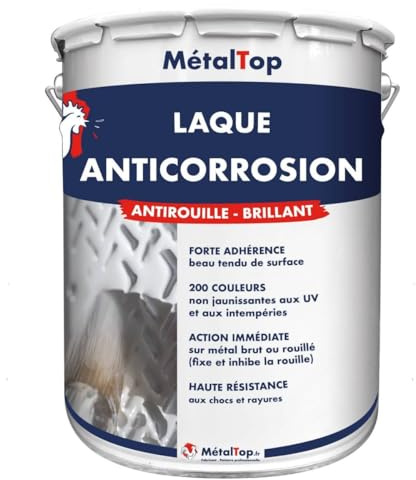 Metaltop - Laque Anticorrosion - Gris anthracite - RAL 7016-1 L - Protection durable et finition résistante pour usage extérieur