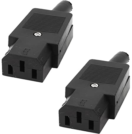 PATIKIL AC 250V 10A IEC 320 C14 Maschio a C13 Femmina Presa Alimentazione Connettore Adattatore Nero, Coppia