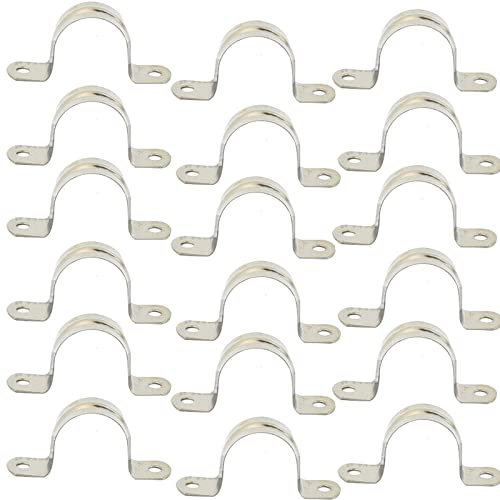 MACHSWON 20 Stück Rohrbandschellen 22 mm 304 Edelstahl Rohrschellen U-förmige Rohrgurte Sattelclip Zwei Loch Rohrband Spannclips U-Rohrring Schlauchschelle