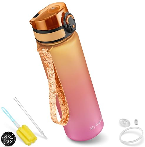 My Vesperbox® Trinkflasche Kinder [500ML] - Wasserflasche Kohlensäure Geeignet & Auslaufsicher - Water Bottle Kids - für Schule & Sport - Kinderflasche für Mädchen & Jungen - inkl. Ersatzdichtung