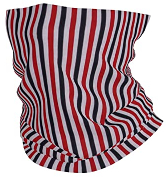 Rot, Weiß und Blau gestreift, Bandana-Halsmanschette, weicher Gesichtsschutz, Halswärmer, Schlauch, halbe Gesichtsmaske, Schal, Sturmhaube