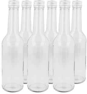 EUROHOME 6er Einmachglas Set - Glasflaschen mit Schraubverschluss - transparente Schraubflasche 23,5 cm mit 350 ml Fassungsvermögen - Spülmaschinenfeste Flaschen mit Verschraubung