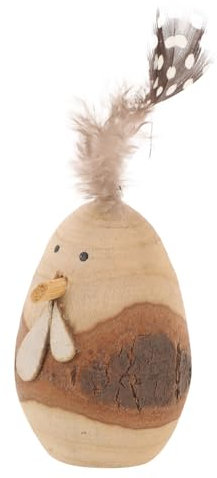 Sosoport Statue Holzschnitzerei Huhn Hühnerskulptur Kükenfigur aus Holz Pflanzendekor Tier Hühnermodellfigur Hühnerfigur aus Holz Massivholz Ornamente Kleiner Pilz Hähnchen Kind