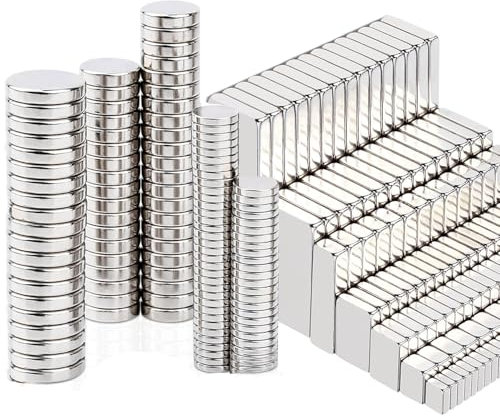 300 Stück Magnete Stark, 4 Verschiedene Größen, Neodym Magnete Extra Stark Silber, Kleine Magnet e für Magnettafel, Klein Mini Magneten für Whiteboard, Handwerk, Kühlschrankmagnete