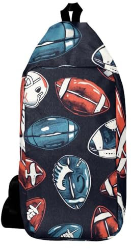 VAPOKF Caschi da football americano, zaino a tracolla, borsa a tracolla, borsa da viaggio, escursionismo, zaino per uomo e donna, Multi, 16x36.5x8.4cm/6.3x14.4x3.3in