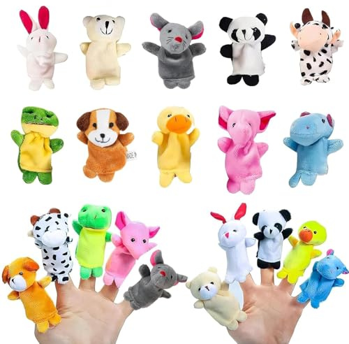 10 Pcs Finger Puppets for Toddlers and Babies - Mini Cartoon Cute Plush Nursery Rhyme Puppets Assortment for Boys & Girls - Schools, Shows, Playtime