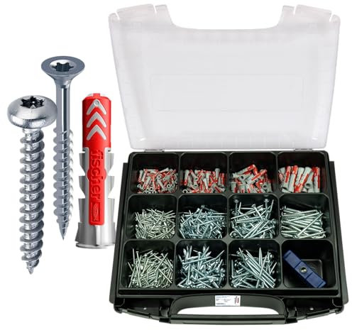 FRANTOS i-BOXX Schrauben und Dübel Set mit Bit Box, 666 tlg. - Panhead- und Senkkopfschrauben 3,5x40-6x70 + Dübel 5-10 mm