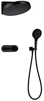 Showers for Bathrooms, Digital Shower System Concealed Shower Set, Bathroom Temperature Display Shower System, Rainlfall Bathroom Showers Brass Black,for Bathroom(Black Shower Set)