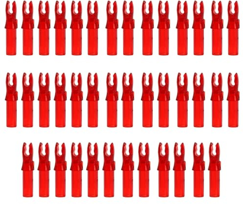 KURUGEILI Lot de 40 encoches de flèche pour tir à l'arc ID 6,2 mm/.244 Inserts en Plastique pour queues de flèches DIY pour Chasse et tir avec Arc à poulies ou Arc recourbé