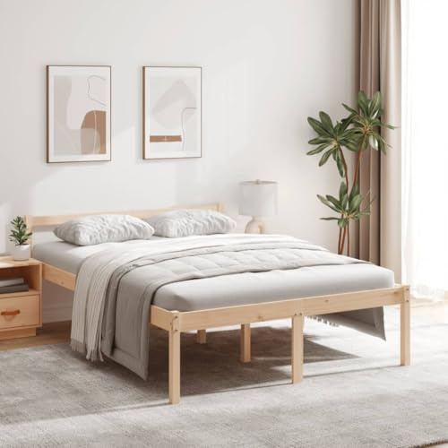 WKIEQACO Seniorenbett ohne Matratze, 120 x 190 cm, kleines Doppelbett & Zubehör, Betten & Bettrahmen