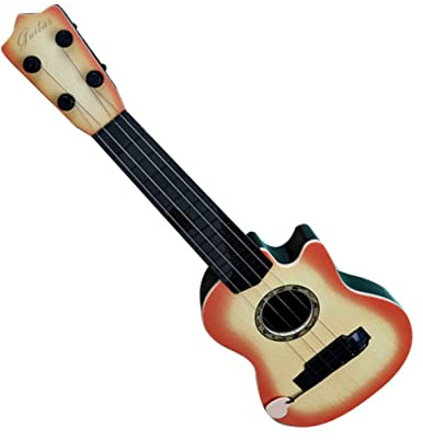 Beaupretty Chitarra Giocattolo Per Bambini in Plastica Resistente, Mini Strumento a Corda Simulato Per Gioco Educativo e Spettacoli Creativi, Decorazione Casa e Collezione