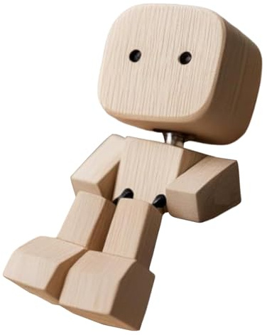 Shaking Wooden Man Figurine | Shaking Feet Wooden Doll | Lustige Handgefertigte Wackelkopffigur mit Automotiv | Schüttelnde Holzfigur Handgefertigte Auto-Ornamente für das Armaturenbrett Dient