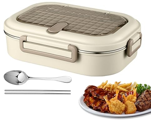 Renchey Contenedores Aislados para Almuerzo | Tarteras Infantiles | Microondable Antifugas Acero Inoxidable con Cubiertos y Recipiente Compartimentado para Picnic Oficina Comida