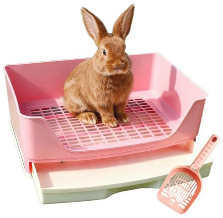 Rabbit Litter Tray,Guinea Pig Litter Tray,Large Rabbit Litter Box With Drawer Design,Complete With Litter Scoop,Suitable For Rabbits,ChinchillasGuinea Pigs,Hamsters,Hedgehogs,Ferrets And Other Pets