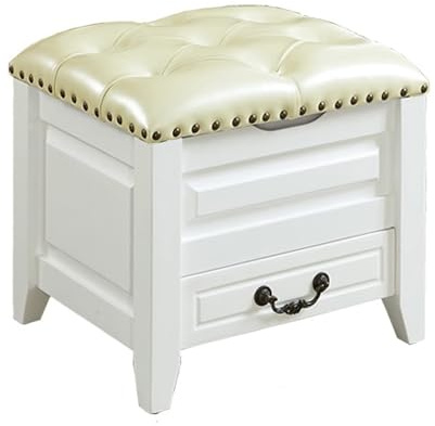 Scarpiera in legno massello con cassetti, poggiapiedi versatile per soggiorno, camera da letto, divano e sedia con contenitore
