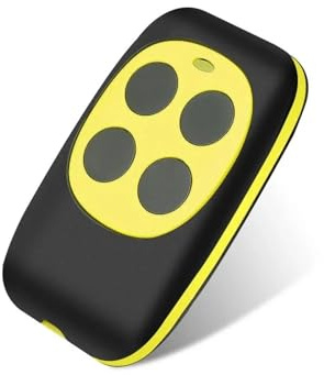 Gate Opener Remote, Garage Door RF Remote Control Duplicator 433MHz Code Grabber Clone Gate Key Fob Command Hand Transmitter 4 Buttons Waterproof,Remote Transmitter(Yellow)